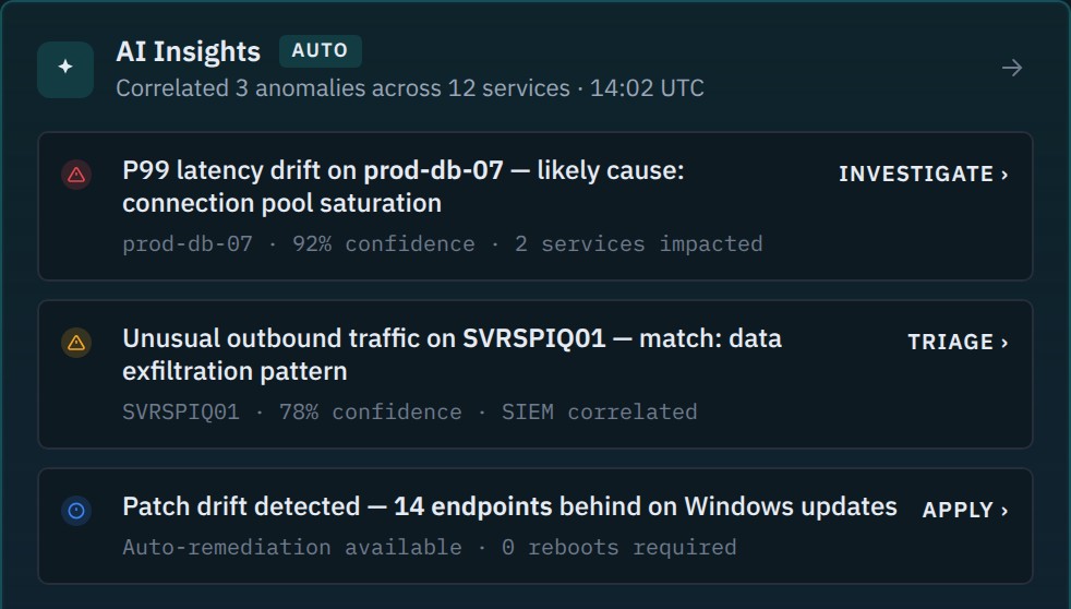 Ceburu AI Insights correlating anomalies